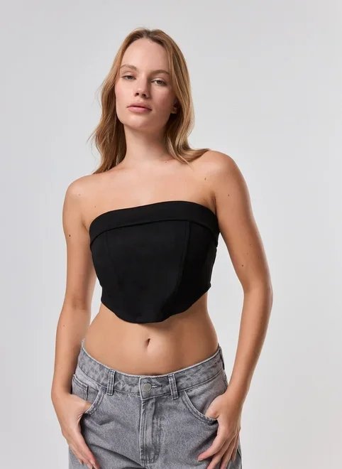 corselet cropped dobra suede corselet cropped dobra suede