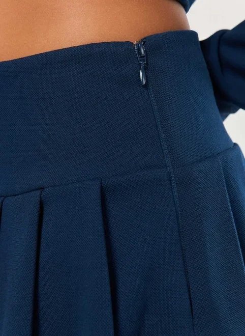 saia short plissada azul-marinho saia short plissada azul-marinho