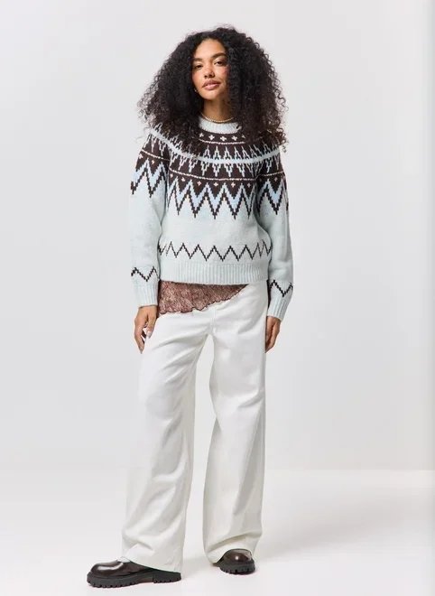 blusa de tricô com estampa blusa de tricô com estampa