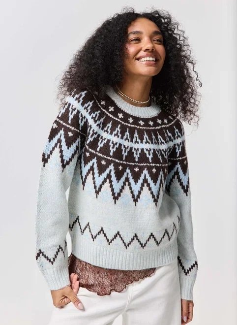 blusa de tricô com estampa blusa de tricô com estampa