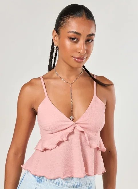 blusa alcinha babados rosa blusa alcinha babados rosa