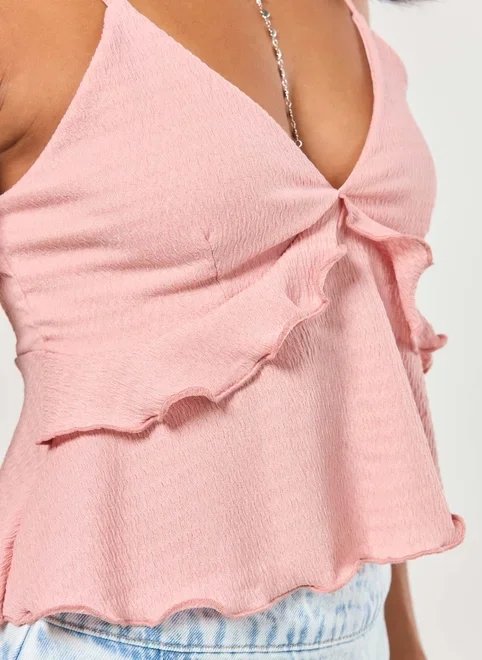 blusa alcinha babados rosa blusa alcinha babados rosa