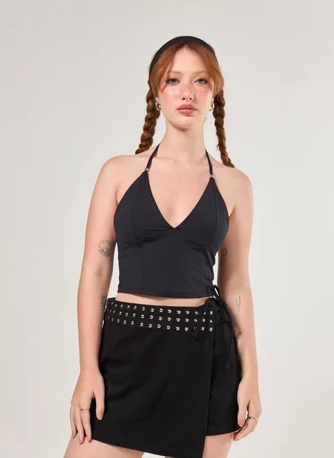 cropped poliamida decote v cropped poliamida decote v