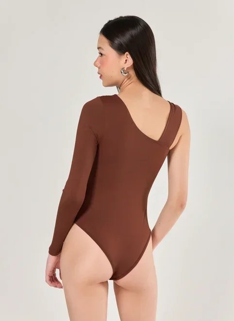 body poliamida manga longa assimétrica body poliamida manga longa assimétrica