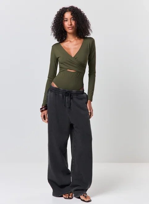 body poliamida manga longa transpassado body poliamida manga longa transpassado