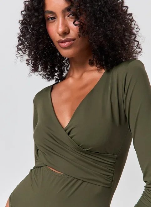 body poliamida manga longa transpassado body poliamida manga longa transpassado