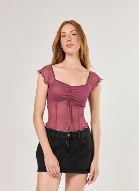 blusa tule estilo corselet blusa tule estilo corselet