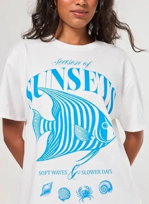 camiseta oversized off-white peixe camiseta oversized off-white peixe