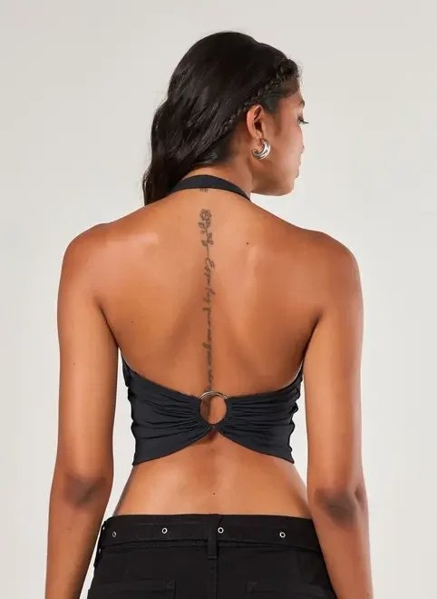 cropped poliamida aviamento costas cropped poliamida aviamento costas