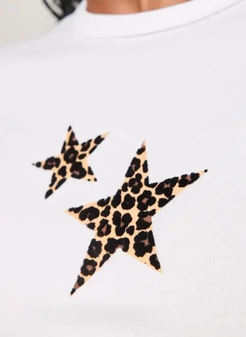 mini tee off-white estrela oncinha mini tee off-white estrela oncinha