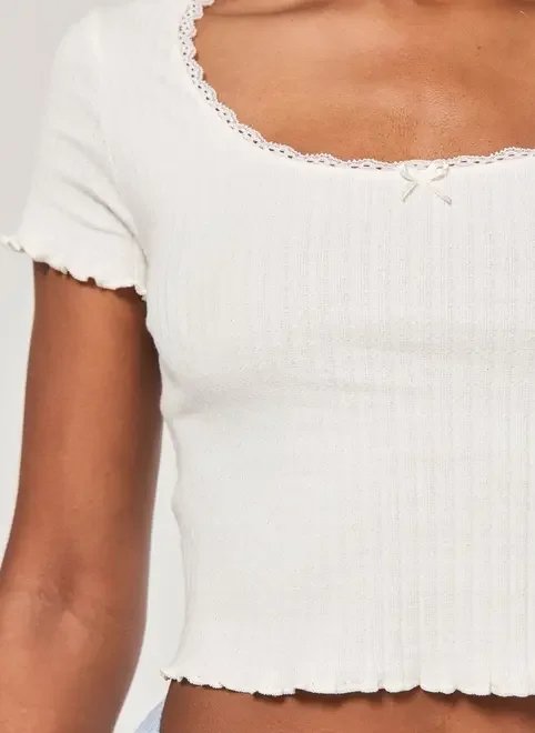 cropped off-white canelada renda cropped off-white canelada renda