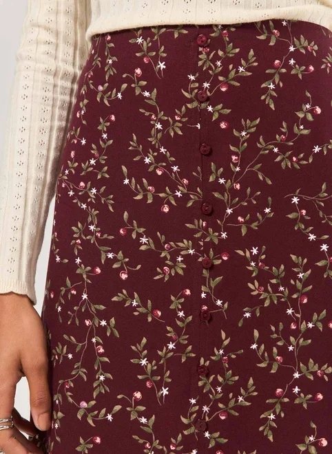 saia midi estampada bordô saia midi estampada bordô