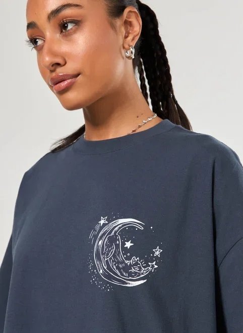 camiseta box marinho gatinho e lua camiseta box marinho gatinho e lua