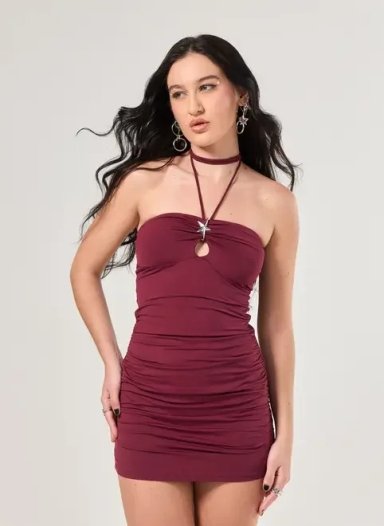 Vestido Tubinho Poliamida Bordô Estrela Youcom