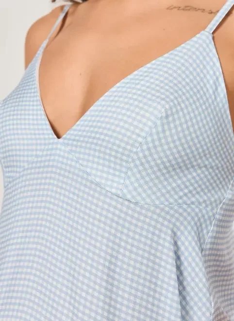 blusa alcinha vichy azul blusa alcinha vichy azul