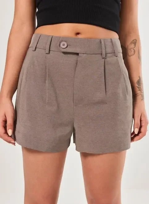 short alfaiataria cós deslocado short alfaiataria cós deslocado