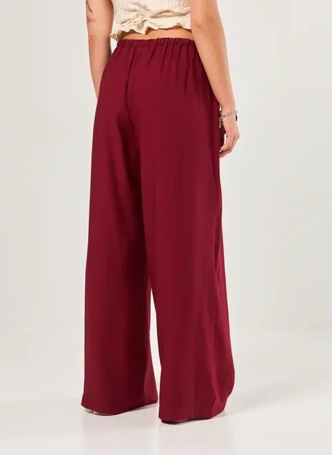 calça vinho amarração e pregas calça vinho amarração e pregas