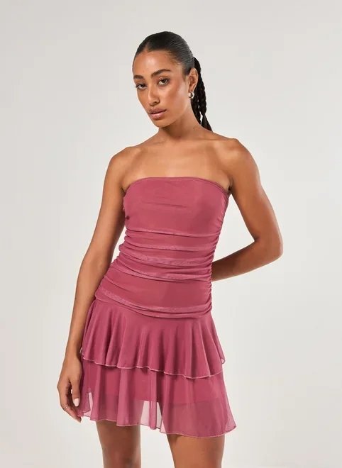 vestido tule franzido sem alça vestido tule franzido sem alça