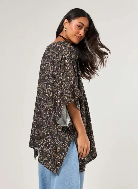 kimono preto estampa paisley kimono preto estampa paisley