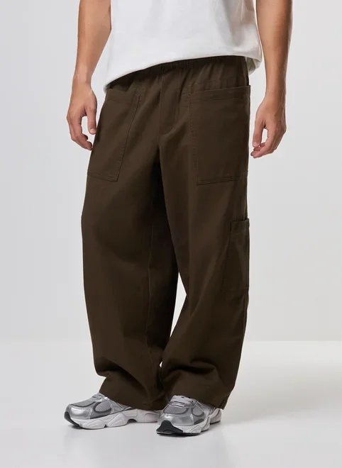calça sarja oversized cargo elástico calça sarja oversized cargo elástico