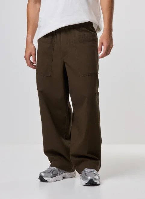 calça sarja oversized cargo elástico calça sarja oversized cargo elástico