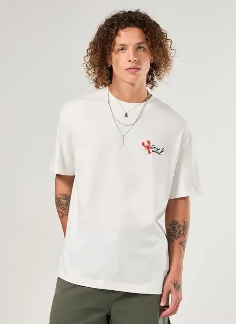 camiseta relaxed off-white lobster camiseta relaxed off-white lobster