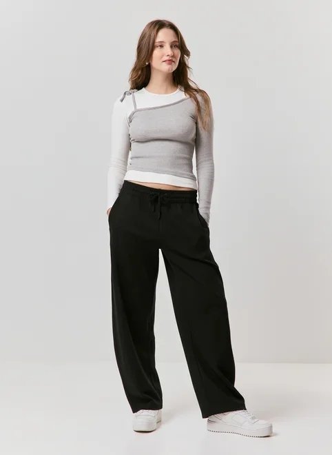 calça barrel de moletom calça barrel de moletom