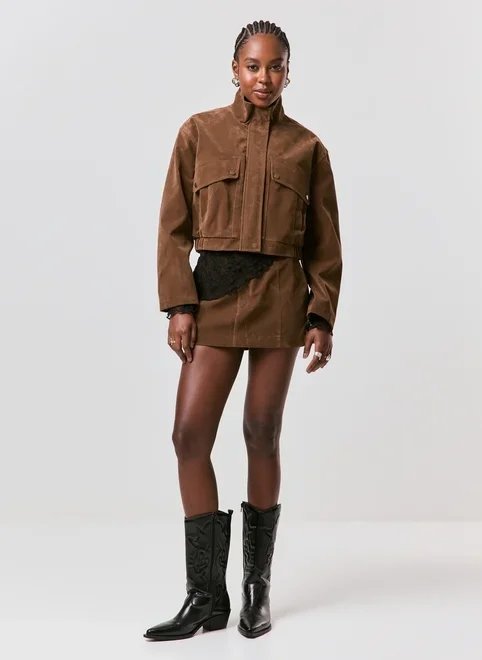 jaqueta bomber suede marrom jaqueta bomber suede marrom
