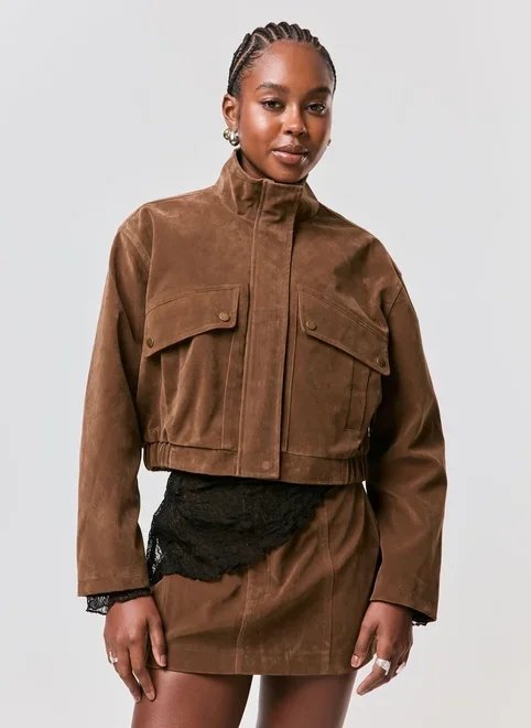 jaqueta bomber suede marrom jaqueta bomber suede marrom