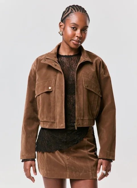 jaqueta bomber suede marrom jaqueta bomber suede marrom
