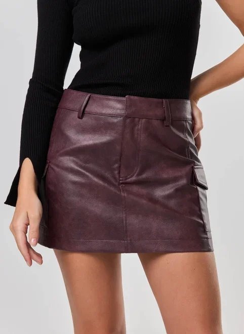 saia poliuretano bordô lavado saia poliuretano bordô lavado