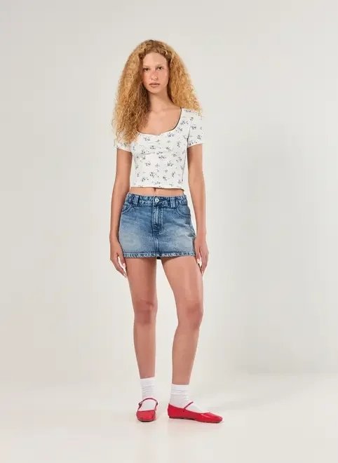 blusa canelada estampa florida blusa canelada estampa florida
