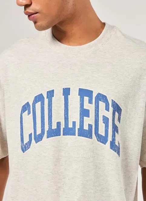 camiseta box cinza college camiseta box cinza college