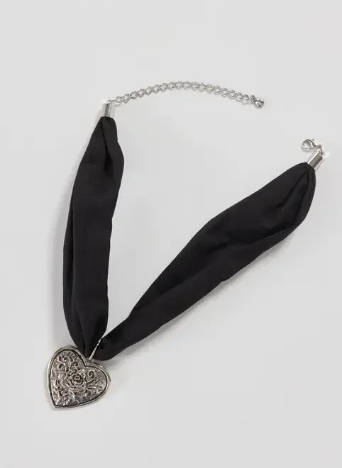 colar de tecido pingente coração colar de tecido pingente coração