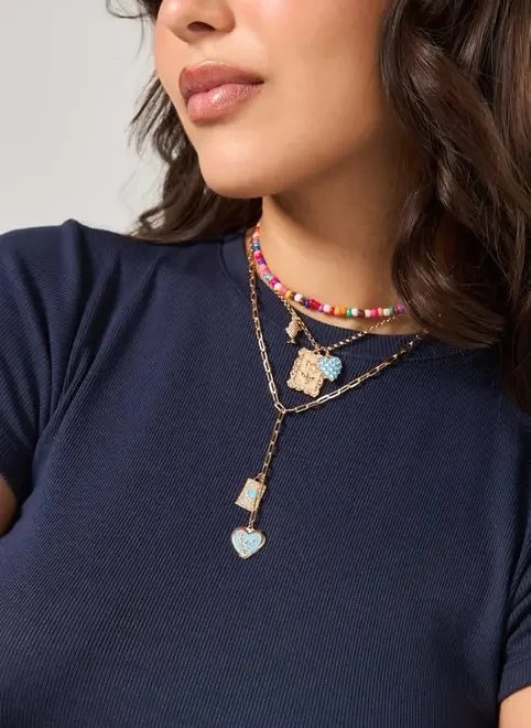 conjunto 3 colares dourados miçangas conjunto 3 colares dourados miçangas