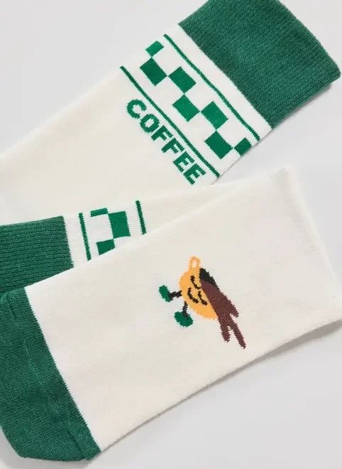 meia off-white e verde coffee meia off-white e verde coffee