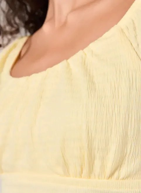 blusa amarelo manteiga texturinha babado blusa amarelo manteiga texturinha babado