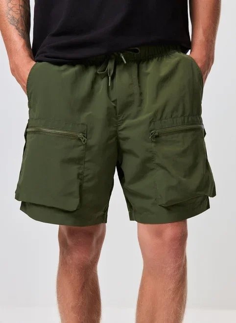 bermuda cargo bolsos frontais com zíper bermuda cargo bolsos frontais com zíper