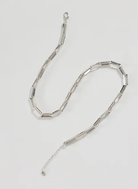 colar corrente prateada elos colar corrente prateada elos