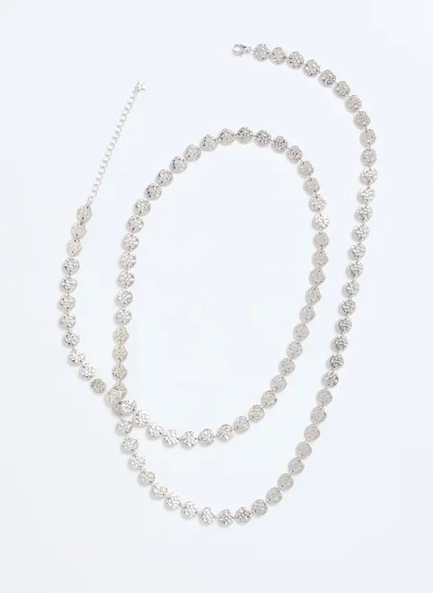 colar alongado bolinhas martelado colar alongado bolinhas martelado