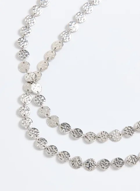 colar alongado bolinhas martelado colar alongado bolinhas martelado