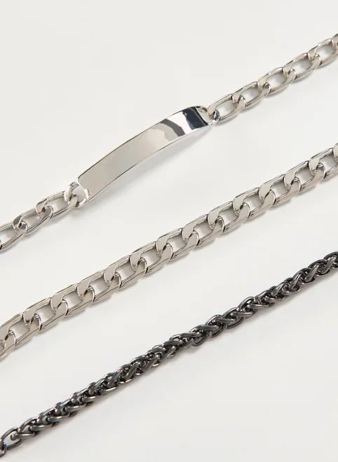 conjunto 3 pulseiras de corrente conjunto 3 pulseiras de corrente