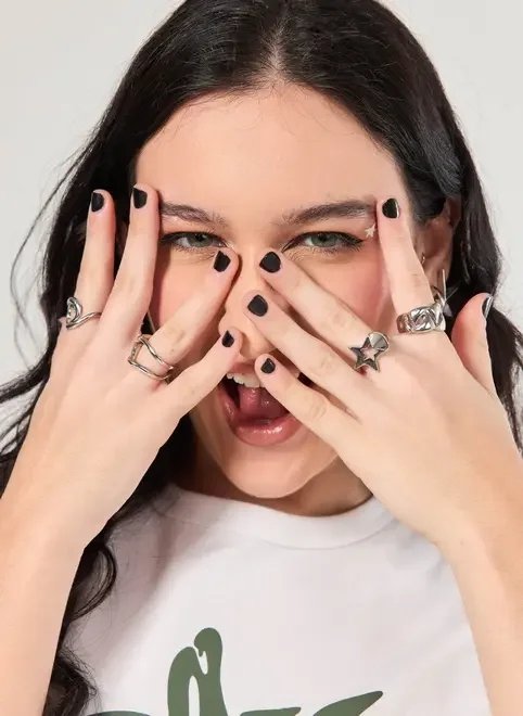 conjunto 6 anéis prateados estrela conjunto 6 anéis prateados estrela