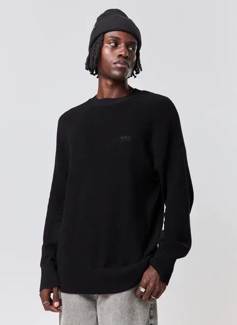 blusa de tricô com escrito preto blusa de tricô com escrito preto