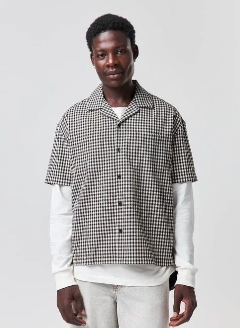 camisa box xadrez bordado costas camisa box xadrez bordado costas