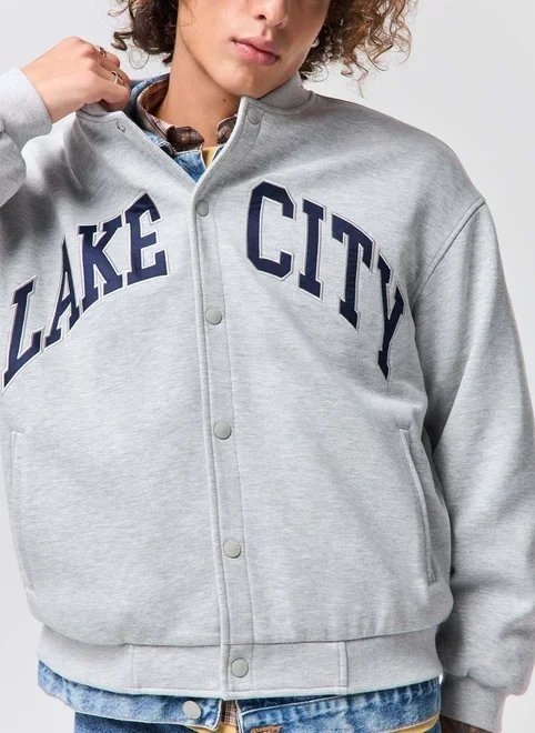 jaqueta bomber moletom college jaqueta bomber moletom college
