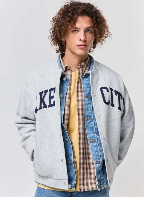 jaqueta bomber moletom college jaqueta bomber moletom college