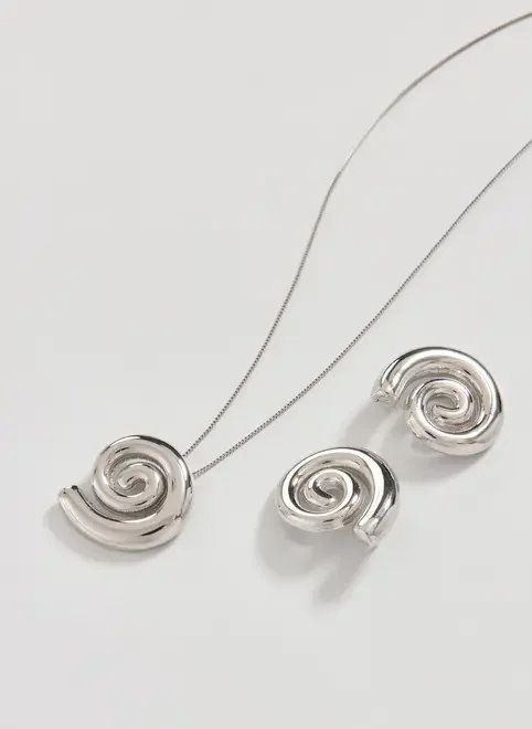conjunto brinco e colar espiral conjunto brinco e colar espiral