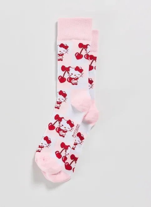 meia rosa hello kitty cereja meia rosa hello kitty cereja