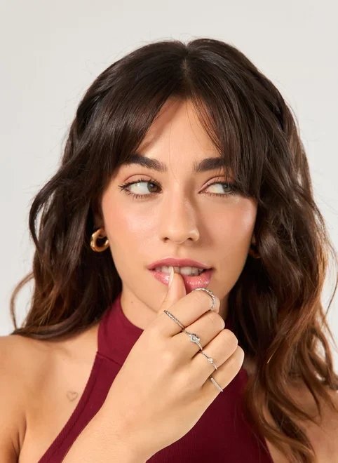 conjunto 5 anéis prateados love conjunto 5 anéis prateados love